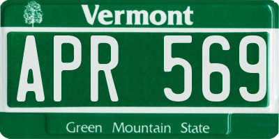 VT license plate APR569