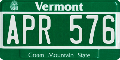 VT license plate APR576