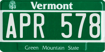 VT license plate APR578