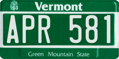 VT license plate APR581