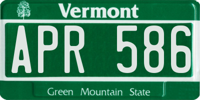 VT license plate APR586