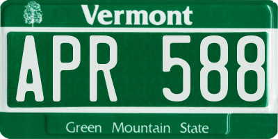 VT license plate APR588