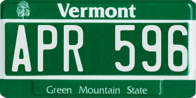 VT license plate APR596