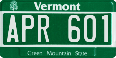 VT license plate APR601