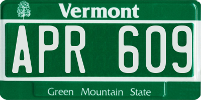 VT license plate APR609