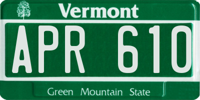 VT license plate APR610