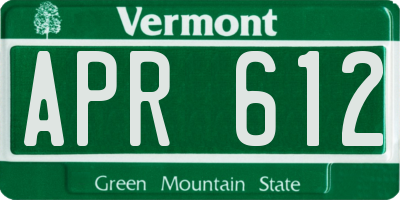 VT license plate APR612