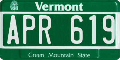 VT license plate APR619