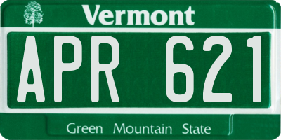 VT license plate APR621
