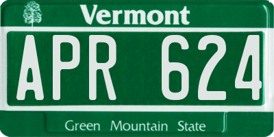 VT license plate APR624