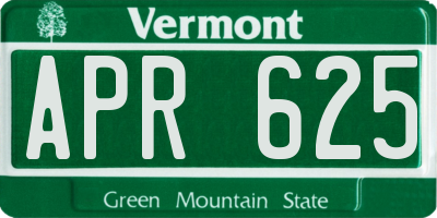 VT license plate APR625