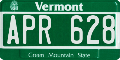 VT license plate APR628