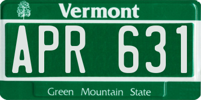 VT license plate APR631