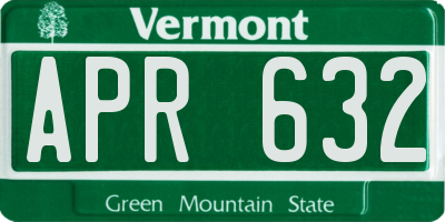 VT license plate APR632