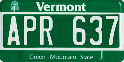 VT license plate APR637