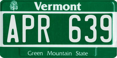 VT license plate APR639