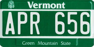 VT license plate APR656