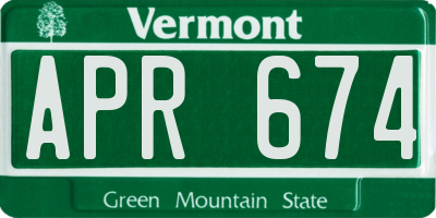 VT license plate APR674