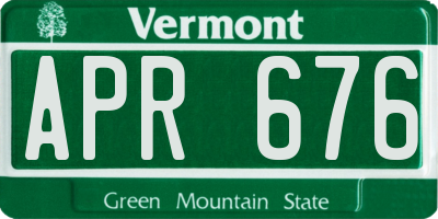 VT license plate APR676