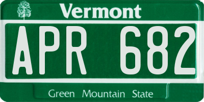 VT license plate APR682