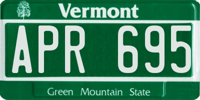 VT license plate APR695