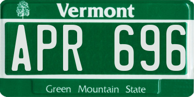 VT license plate APR696