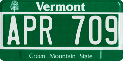 VT license plate APR709