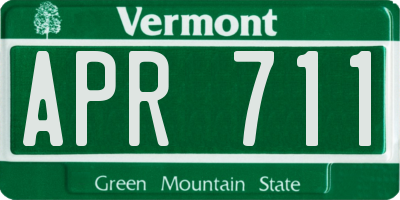 VT license plate APR711
