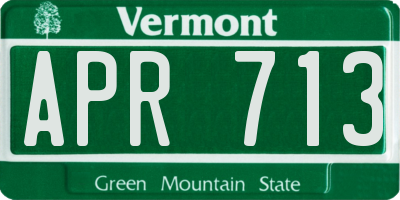 VT license plate APR713