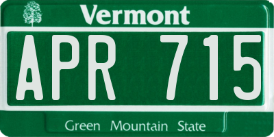 VT license plate APR715
