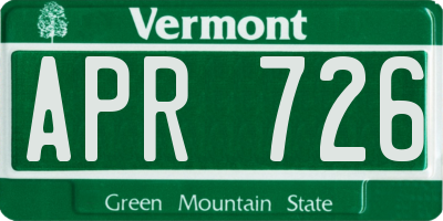VT license plate APR726
