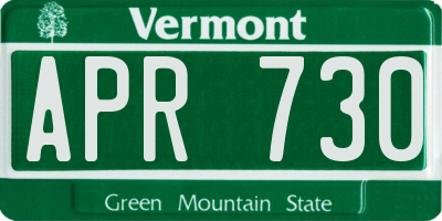 VT license plate APR730
