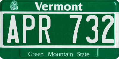 VT license plate APR732