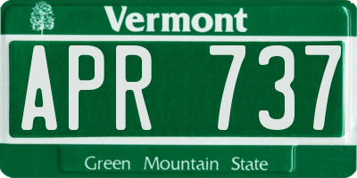 VT license plate APR737