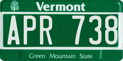 VT license plate APR738