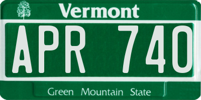 VT license plate APR740