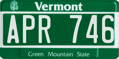 VT license plate APR746