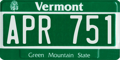 VT license plate APR751