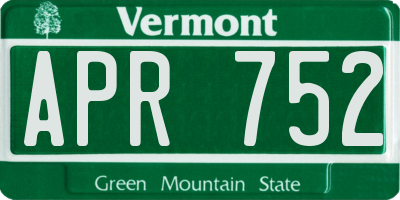 VT license plate APR752