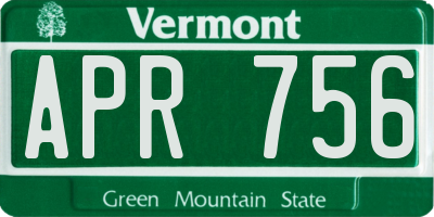 VT license plate APR756