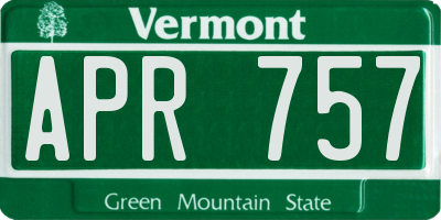 VT license plate APR757