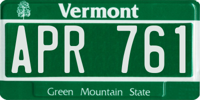 VT license plate APR761
