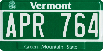 VT license plate APR764