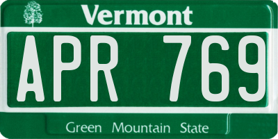 VT license plate APR769