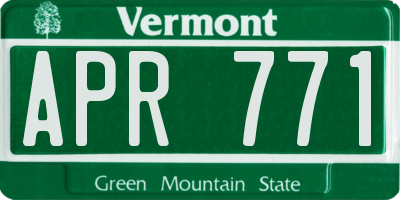 VT license plate APR771