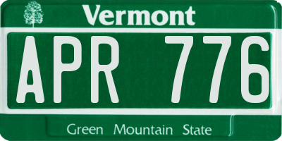 VT license plate APR776