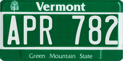 VT license plate APR782