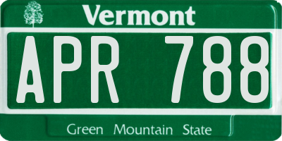 VT license plate APR788