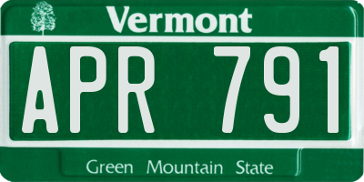 VT license plate APR791