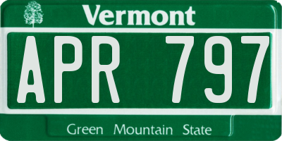 VT license plate APR797